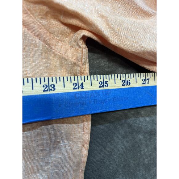 Brooks Brothers Shirt Mens Large Orange Irish Linen Long Sleeve Button Oxford - Picture 4 of 6